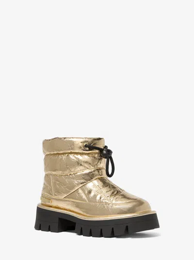 MICHAEL KORS BARTON CRACKLED METALLIC LEATHER BOOT