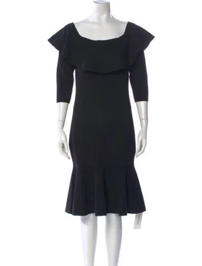 Pre-owned Michael Kors Bateau Neckline Knee-length Dress In Black