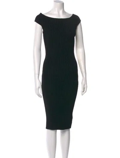 Pre-owned Michael Kors Bateau Neckline Knee-length Dress In Black