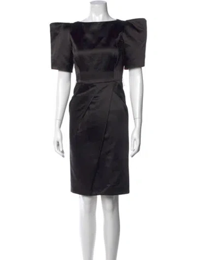 Pre-owned Michael Kors Bateau Neckline Knee-length Dress In Black