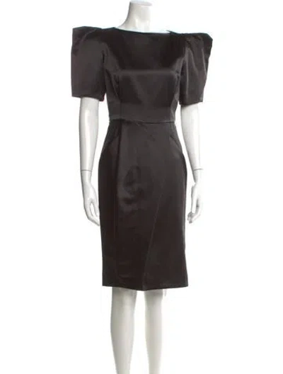 Pre-owned Michael Kors Bateau Neckline Knee-length Dress In Black
