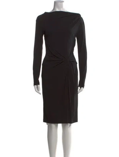 Pre-owned Michael Kors Bateau Neckline Knee-length Dress In Black