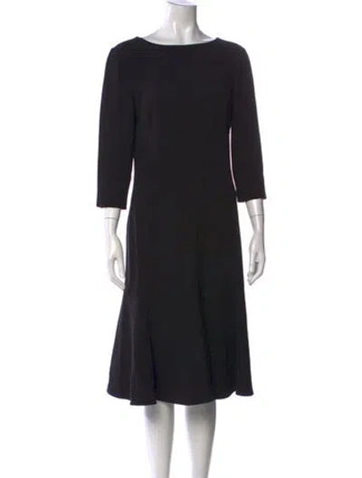 Pre-owned Michael Kors Bateau Neckline Knee-length Dress In Black