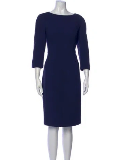 Pre-owned Michael Kors Bateau Neckline Knee-length Dress In Blue