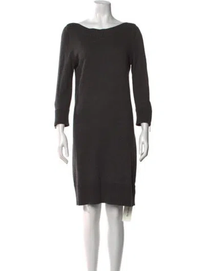 Pre-owned Michael Kors Bateau Neckline Knee-length Dress In Gray