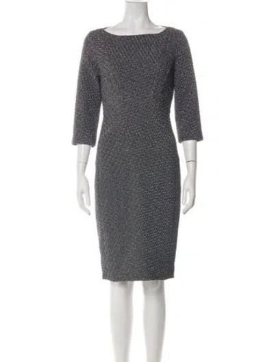 Pre-owned Michael Kors Bateau Neckline Knee-length Dress In Green