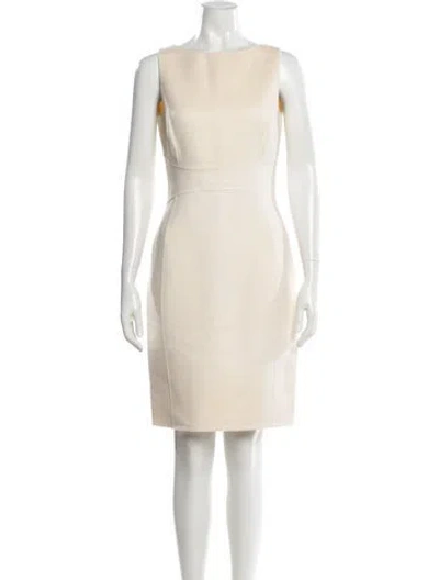 Pre-owned Michael Kors Bateau Neckline Knee-length Dress In Neutral