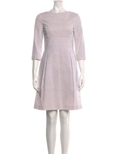 Pre-owned Michael Kors Bateau Neckline Knee-length Dress In White