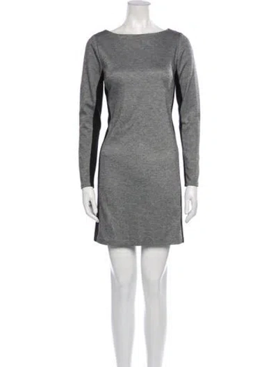 Pre-owned Michael Kors Bateau Neckline Mini Dress In Gray