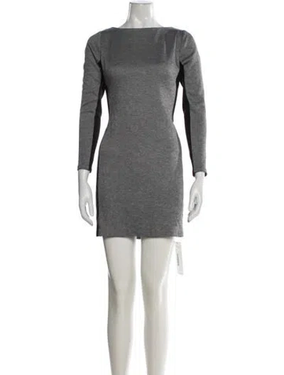 Pre-owned Michael Kors Bateau Neckline Mini Dress In Gray