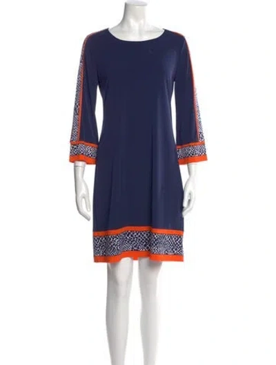 Pre-owned Michael Kors Bateau Neckline Mini Dress W/ Tags In Blue