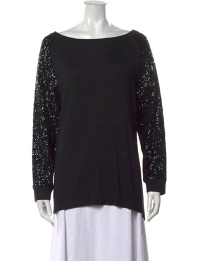 Pre-owned Michael Kors Bateau Neckline Sweater In Black