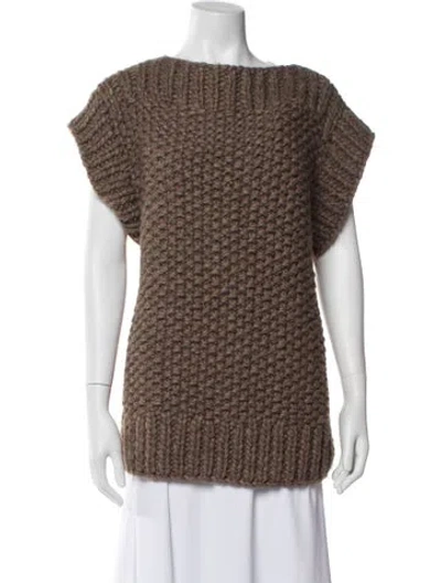Pre-owned Michael Kors Bateau Neckline Sweater In Brown