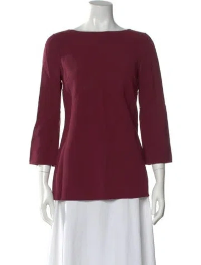 Pre-owned Michael Kors Bateau Neckline Three-quarter Sleeve Blouse In Purple