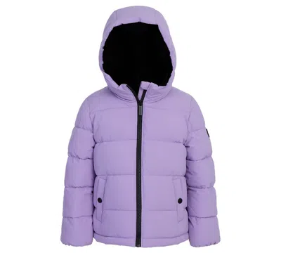 Michael Kors Kids' Bcbg Toddler And Little Girls Berber Lined Puffer Jacket In Purple