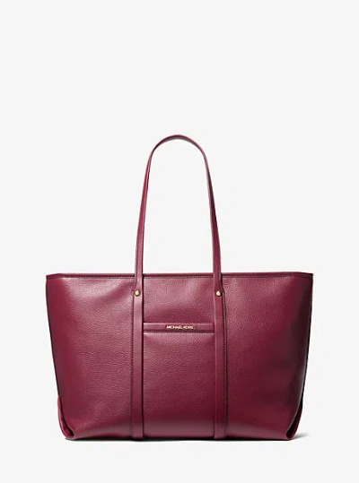 Michael Kors Beck Large Pebbled Leather Tote Bag In Purple