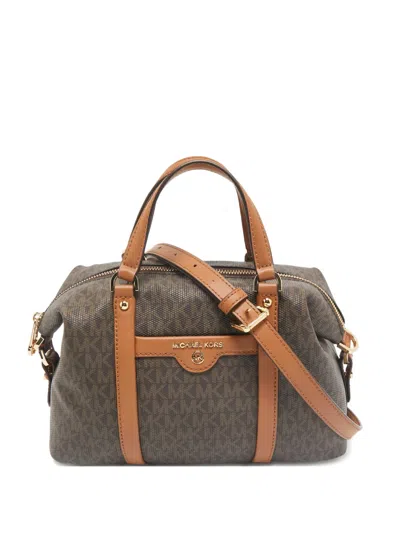 Pre-owned Michael Kors Beck Leather Satchel In Brown