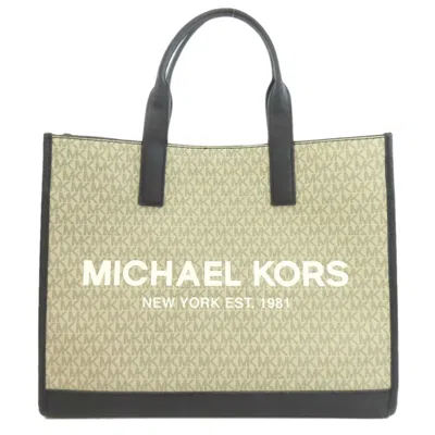 Pre-owned Michael Kors Beige Black Pvc Tote Bag () In Multi