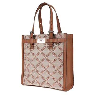 Pre-owned Michael Kors Beige Brown Canvas Leather Tote Bag ()
