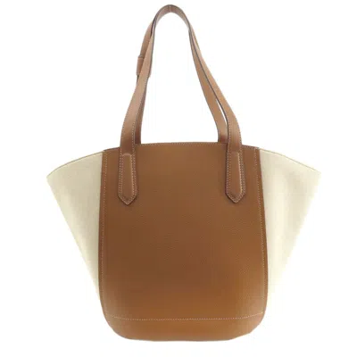 Pre-owned Michael Kors Beige Brown Leather Tote Bag ()