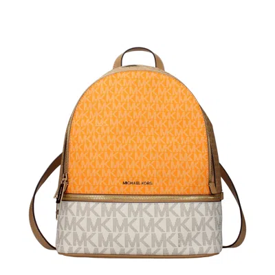 Michael Kors Beige Fabric Backpacks In Orange