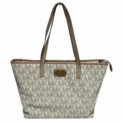 Pre-owned Michael Kors Beige Ivory Pvc Leather Shoulder Bag Tote Bag ()