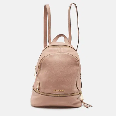 Pre-owned Michael Kors Beige Leather Rhea Backpack