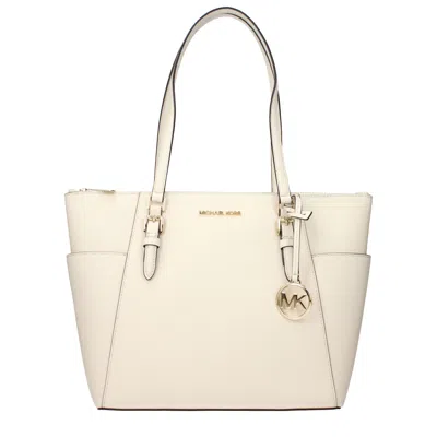 Michael Kors Beige Leather Shoulder Bag In Neutral