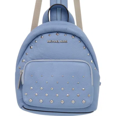 Pre-owned Michael Kors Beige Light Blue Coated Canvas Backpack () In Beige, Light Blue