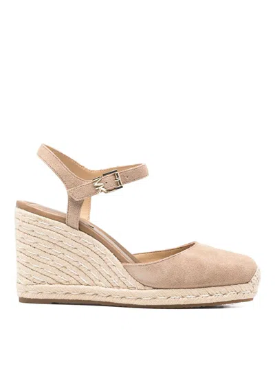Michael Kors Beige Rope Wedge In Brown