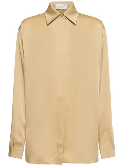 Michael Kors Beige Shirt In Lightweight Fabric In Animal Print