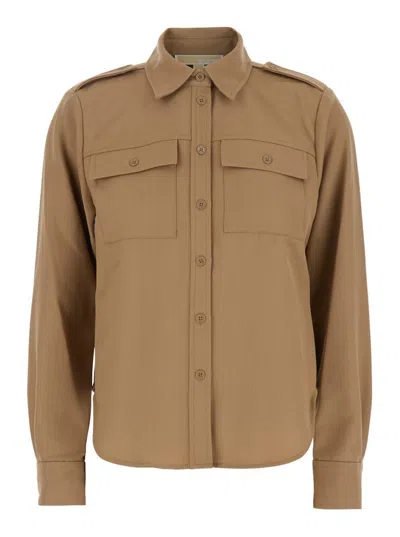 Michael Kors Fitted Army Shirt In Beige
