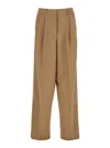 Michael Kors Pleated Wide Leg Pant In Beige