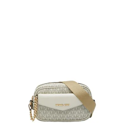 Pre-owned Michael Kors Beige White Leather Pvc Pouch Shoulder Bag () In Beige, White