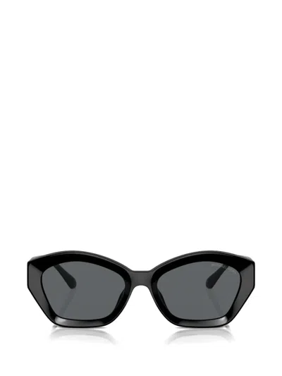 Michael Kors 0mk2209u Angular Cat-eye Sunglasses With Glossy Black Finish In Multi