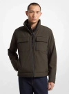 Michael Kors Belgravia Woven Zip-up Jacket In Green