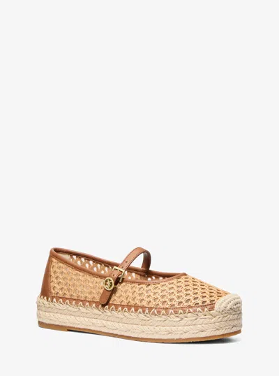 Michael Kors Belina Signature Logo Platform Espadrille In Brown