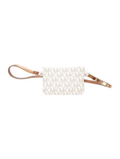 Pre-owned Michael Kors Belt Bag Xl In White