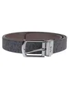 Michael Kors Adjustable Reversible Logo Belt With Punched Holes In Black