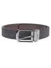 Michael Kors Adjustable Reversible Logo Belt With Punched Holes In Black