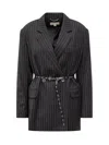 Michael Kors Belted Db Blazer In Black