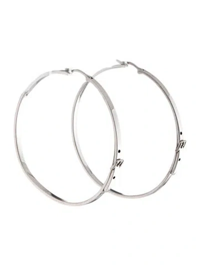 Pre-owned Michael Kors Belt Buckle Hoop Earrings In Multi