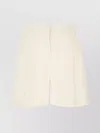 Michael Kors Belt Loops Linen Blend Shorts In Neutrals