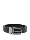 Michael Kors Textured Belt Featuring Metal Buckle In Black