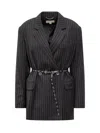Michael Kors Belted Db Blazer In Black