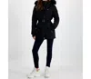 Michael Kors Belted Faux-fur-trim Hooded Puffer Coat In Black In Black