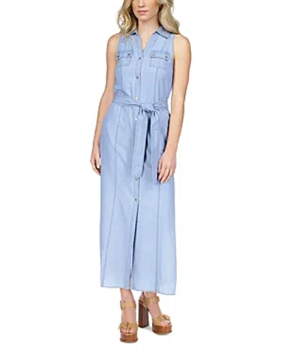 Michael Kors Belted Maxi Shirtdress In Skybluewas