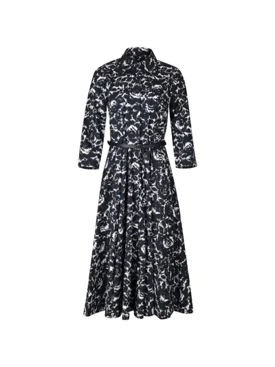 Michael Kors Belted Midi Dress In Black