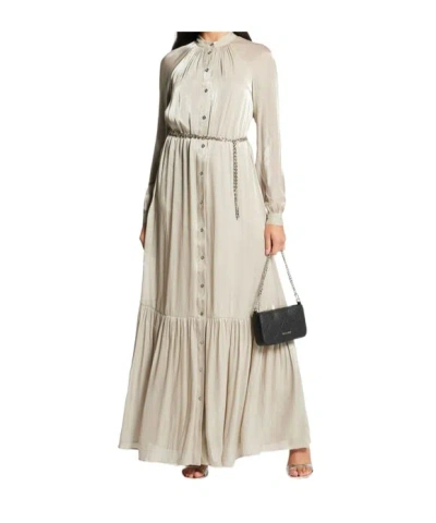Michael Kors Belted Robe Dress In Nude