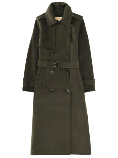 Michael Kors Belted Trench Coat In Green